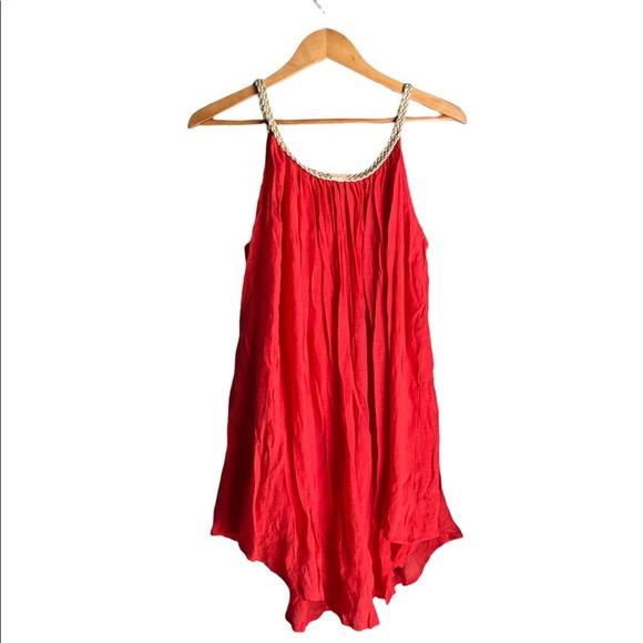Emma G | Orange Gauzy Beach Pool Coverup Dress size Medium - Picture 3 of 6
